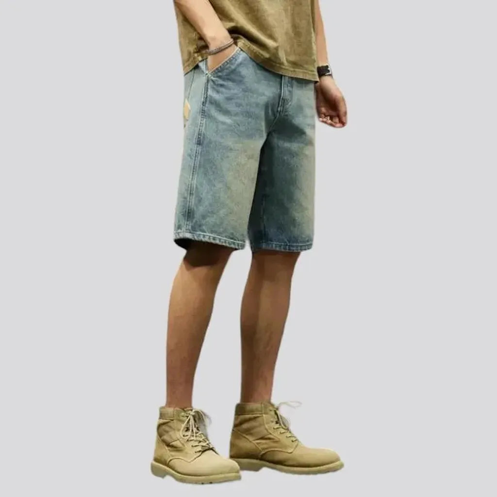 Sanded men's denim shorts