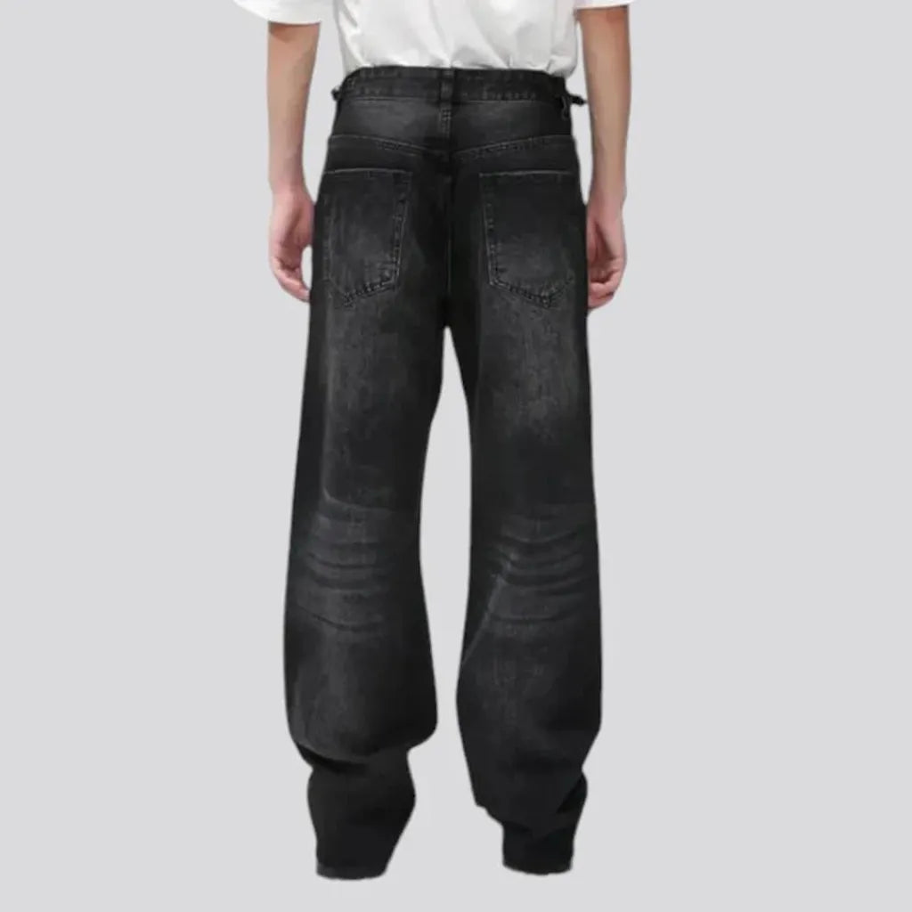 Boho style baggy men's jeans