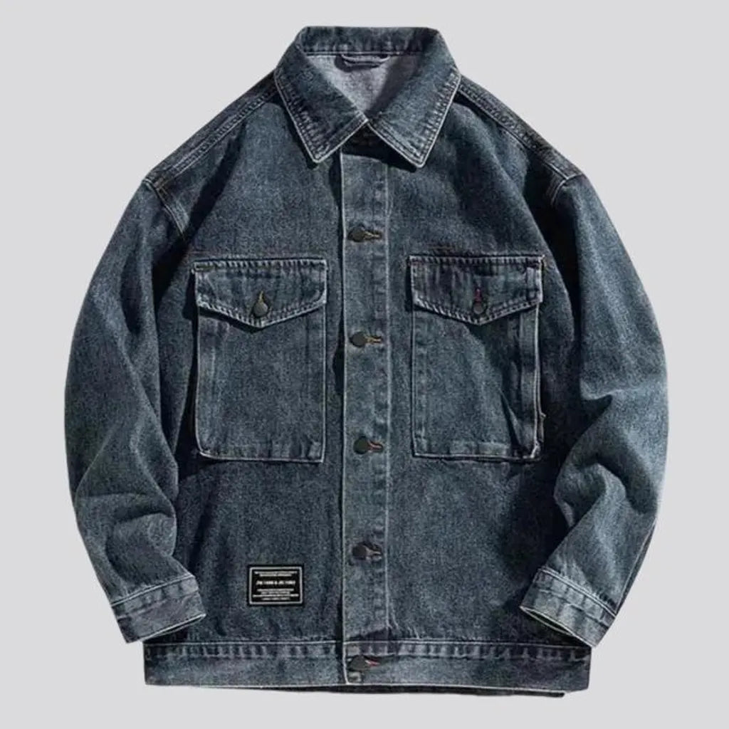 Vintage style worker men's denim jacket