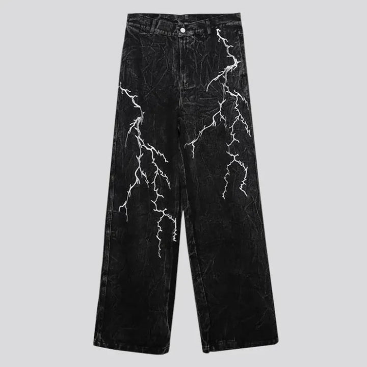 Boho fashion mid rise men's jeans