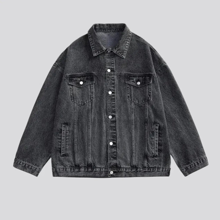 90s inspired street wear men's denim jacket