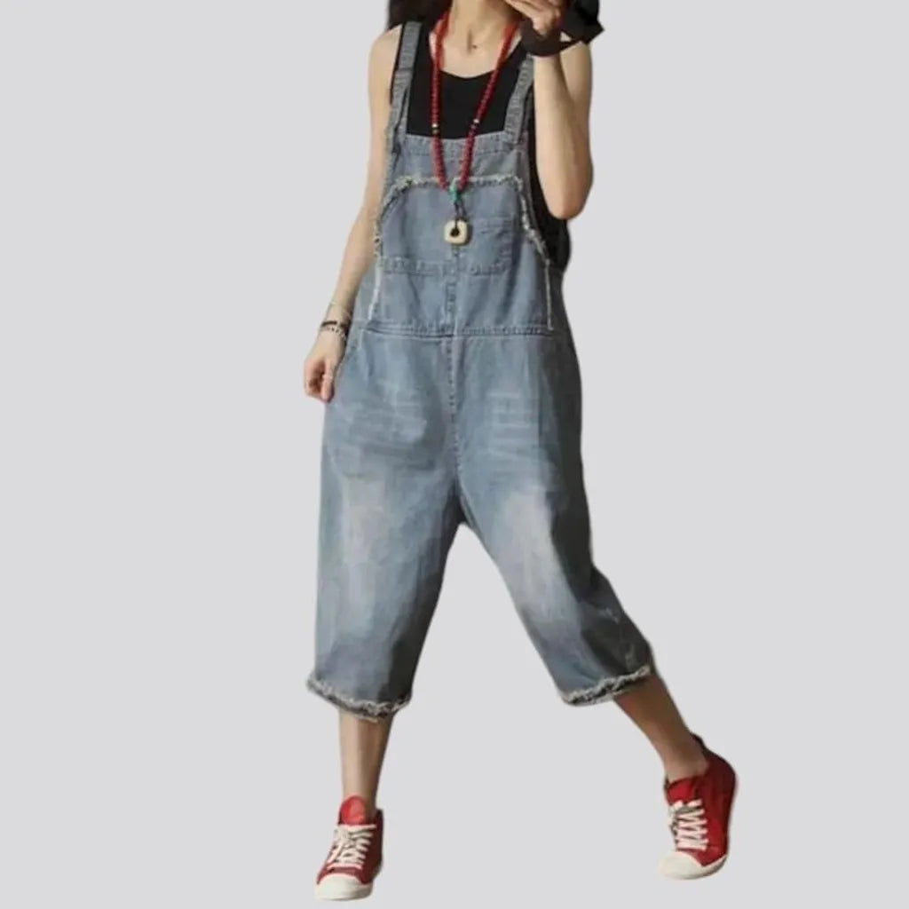 Whiskered sanded jeans jumpsuit | Jeans4you.shop