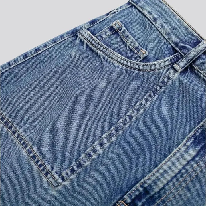 Stylish high-waist denim skirt