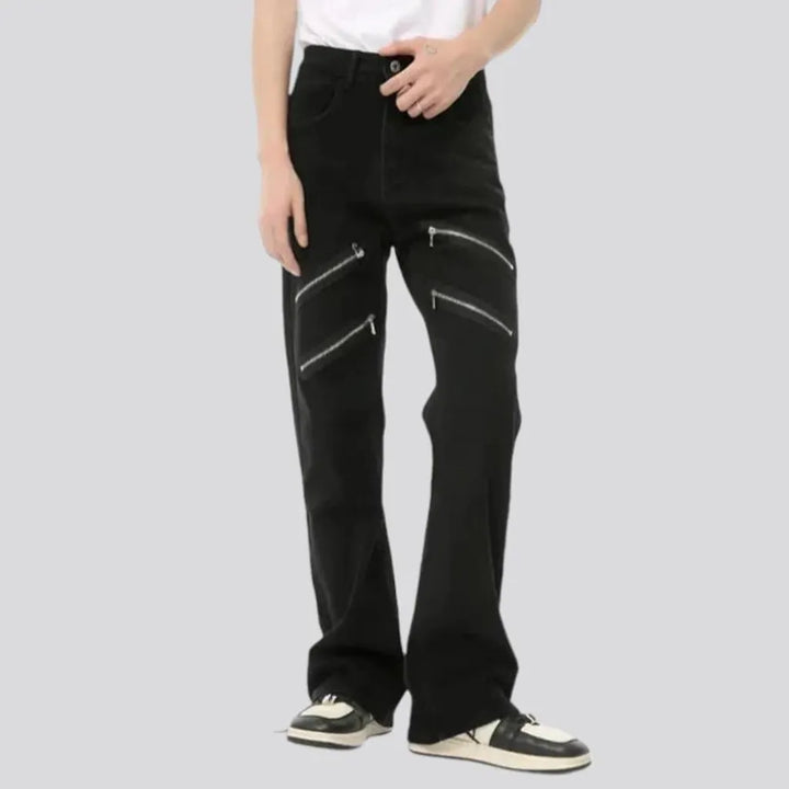 Monochrome mid rise street men's jeans