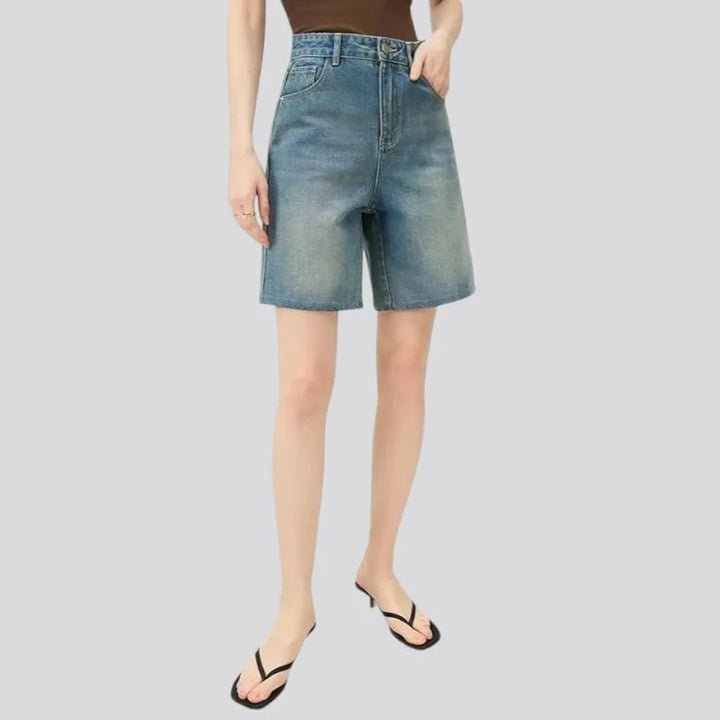 High waist women's jean shorts