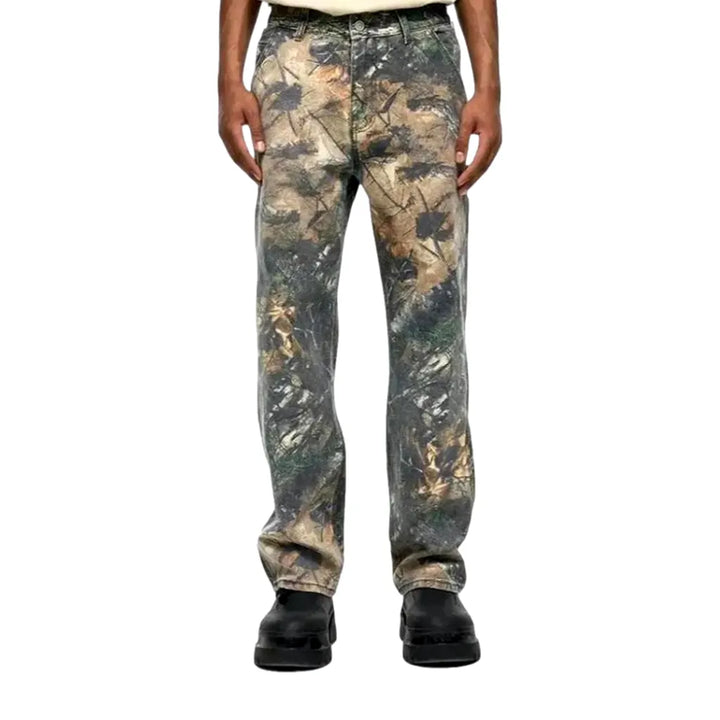 Boho Camouflage Carpenter-loop Men's Jeans - Grey