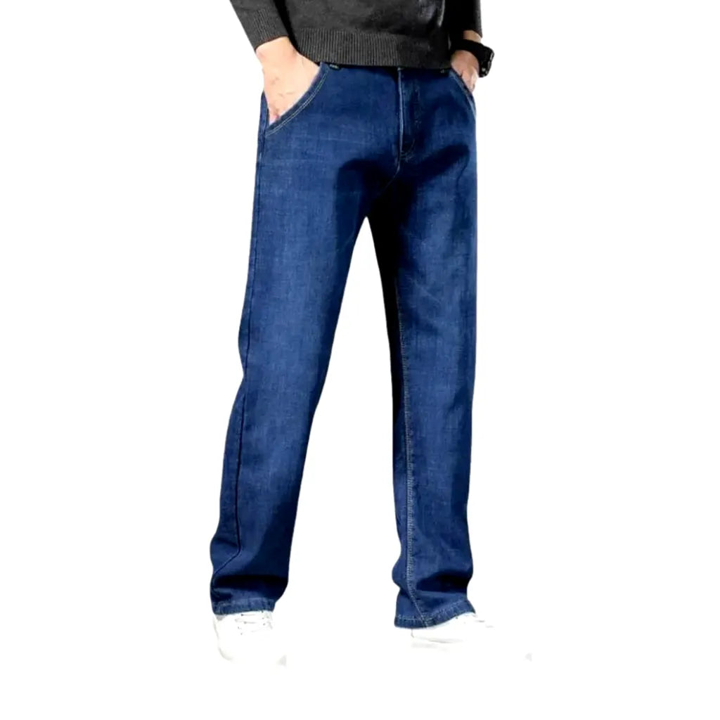 Classic Warm Elastic Men's Jeans - Blue