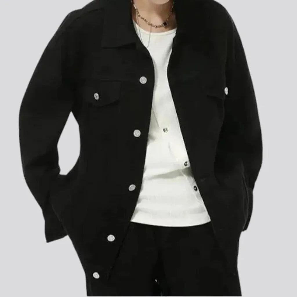 One-tone casual oversized men's jeans jacket