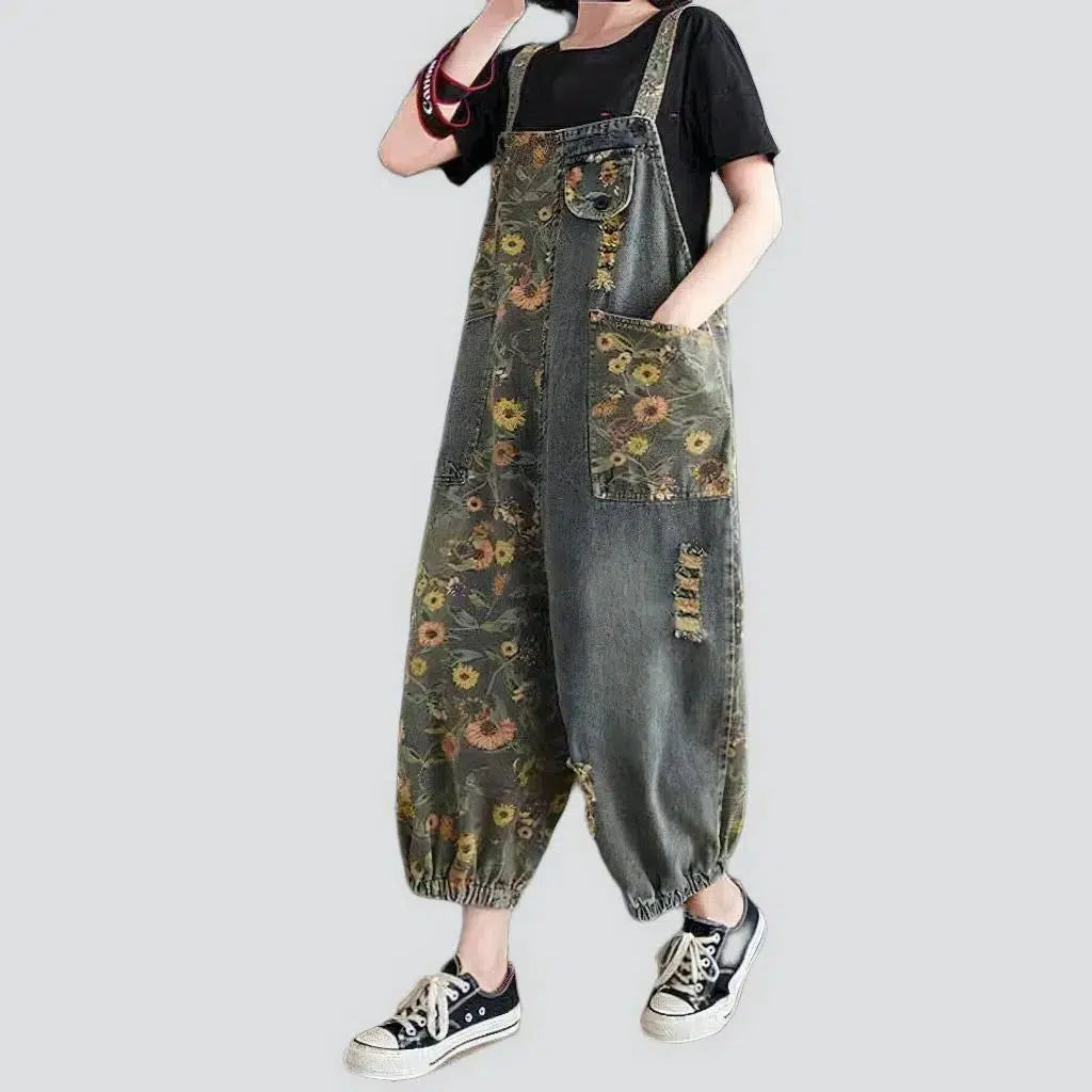 Boho women's jeans overall