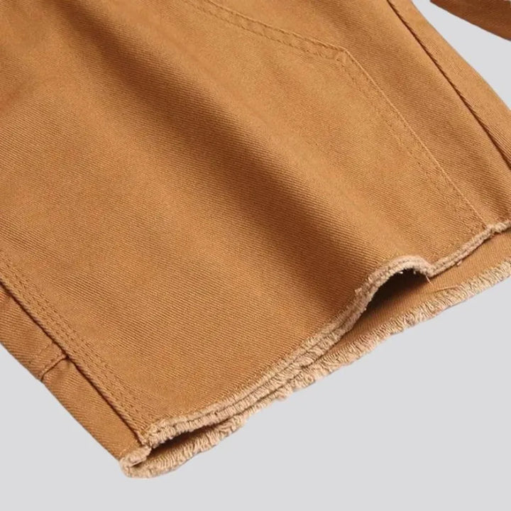 Slim carpenter-loop denim shorts