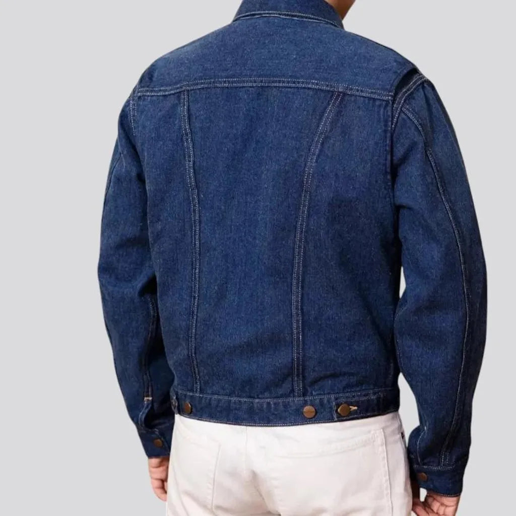 Regular fit selvedge decorative men's jeans jacket