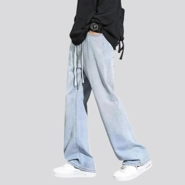 Retro stonewashed slouchy men's denim joggers