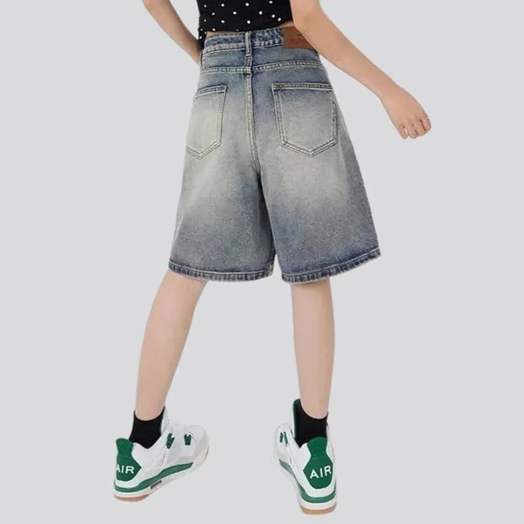 90s style high waist women's jeans shorts