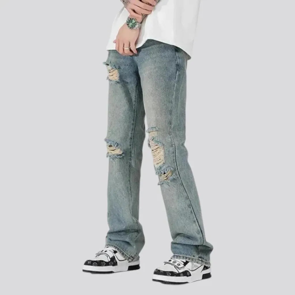 Mid rise loose men's jeans