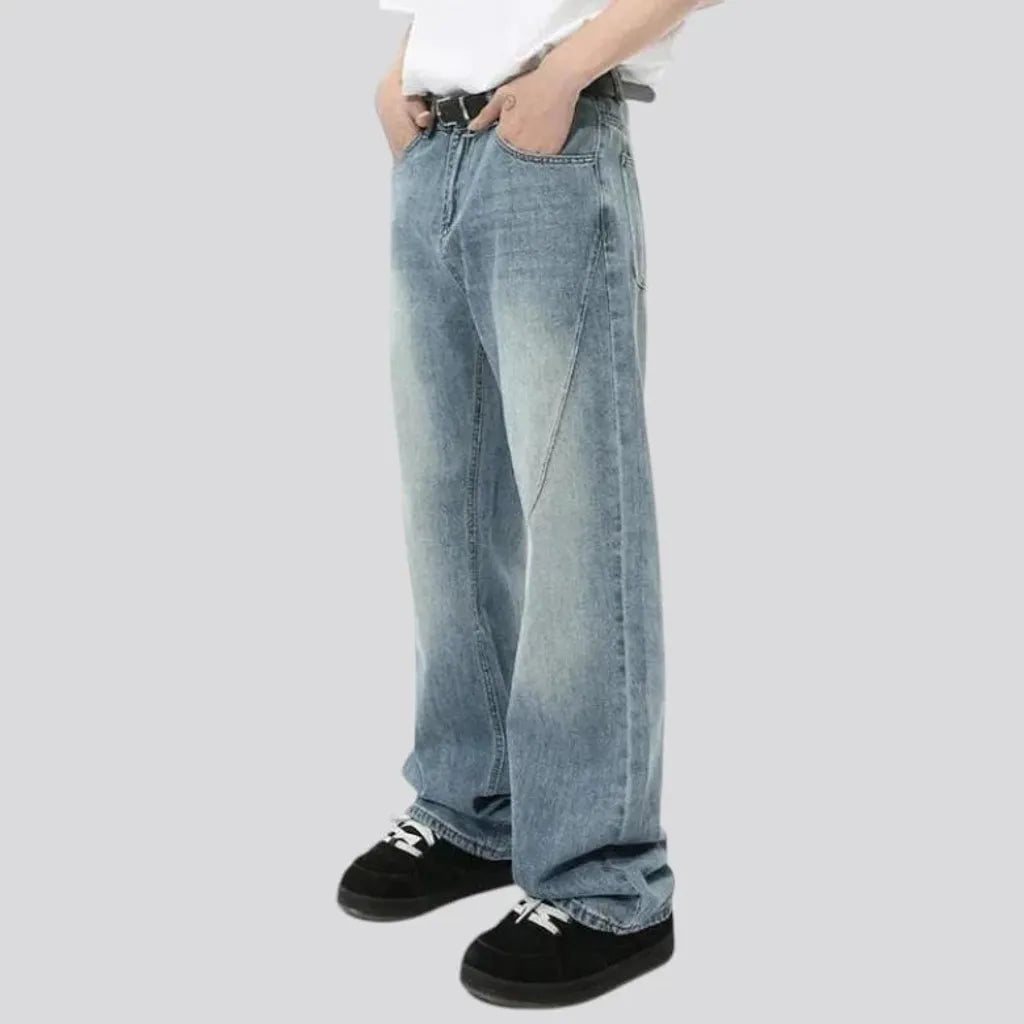 Baggy mid-rise men's jeans