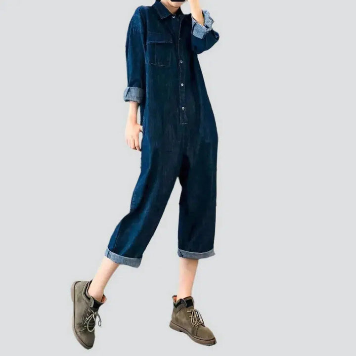 90s dark denim overall
 for women