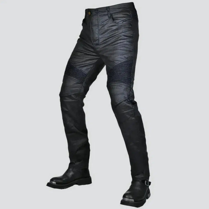 Biker men's wax jeans