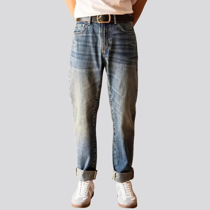 Mid rise tapered men's jeans