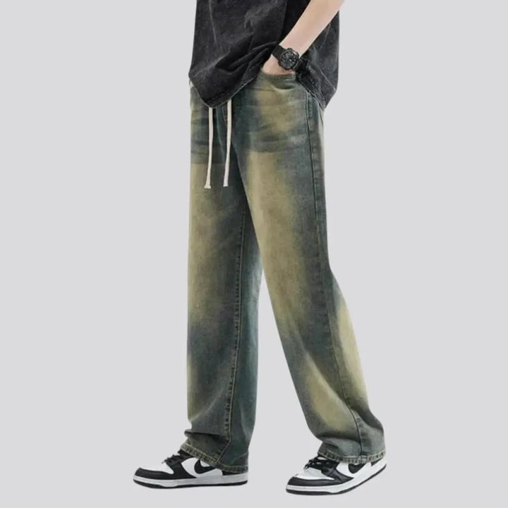 Mid-rise stylish men's jean joggers