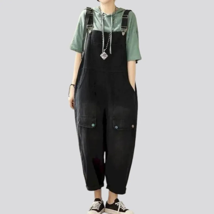 Y2k baggy women's denim jumpsuit