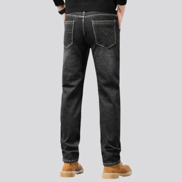 Stretchable abraded retro men's jeans