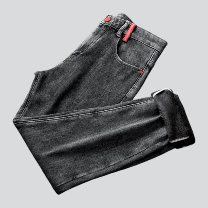 Stretchable warm men's jeans