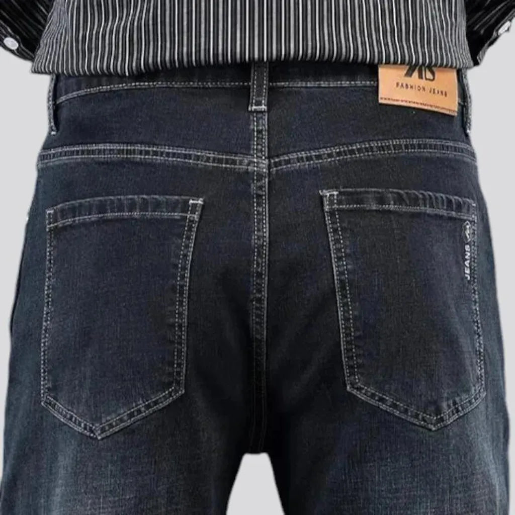 Sanded stonewashed casual jeans for men