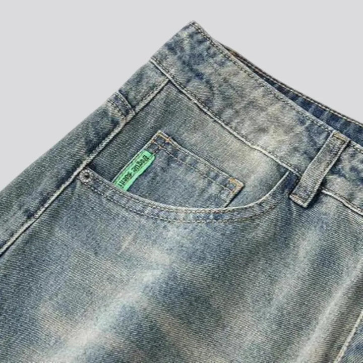 Light retro sanded jeans for men