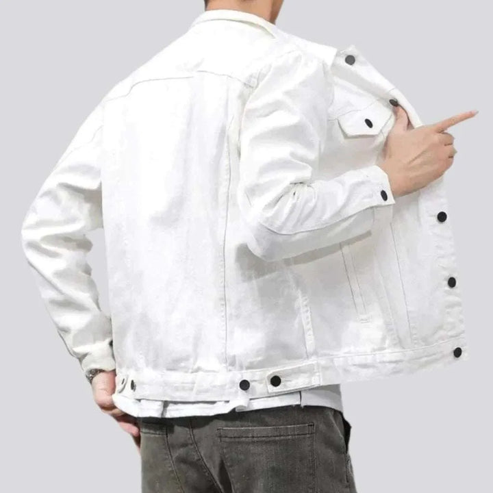 Slim non-formal denim jacket
 for men