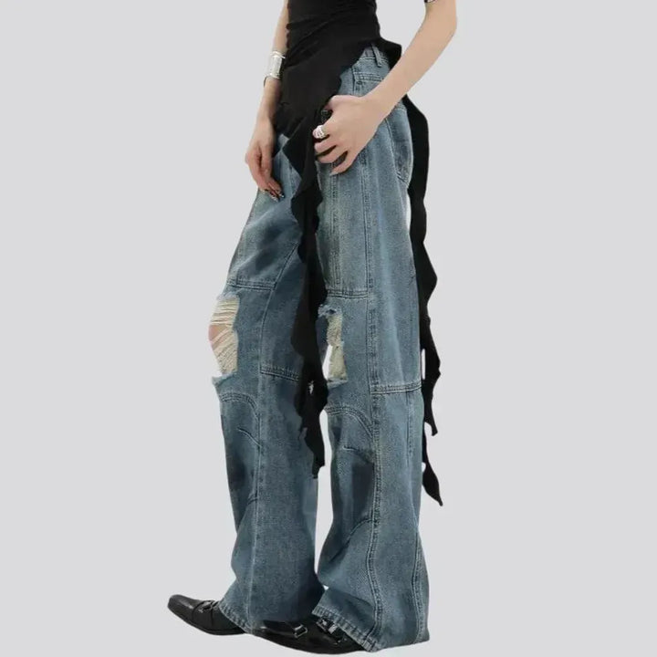 Distressed boho jeans for women