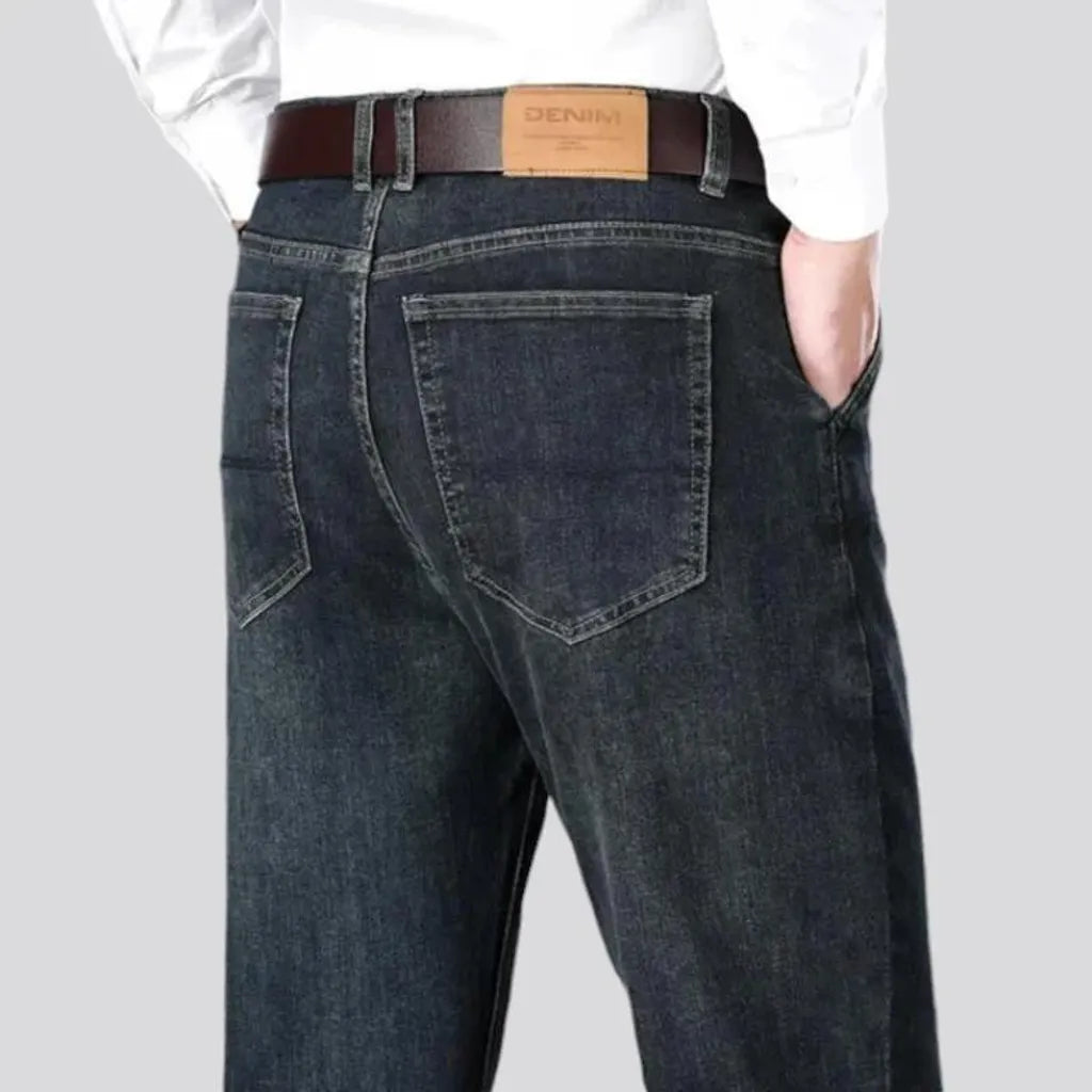 Sanded tapered casual jeans for men