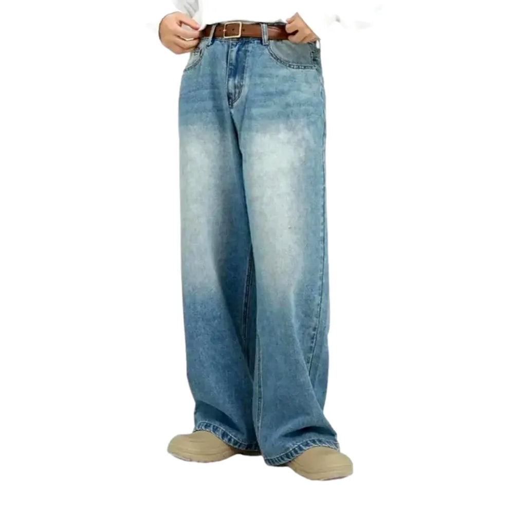 Fashionable Baggy-fit 90s Men's Jeans - Light Blue