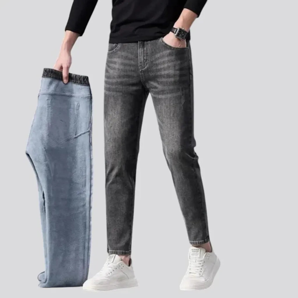 Slim fit mid waist men's jeans