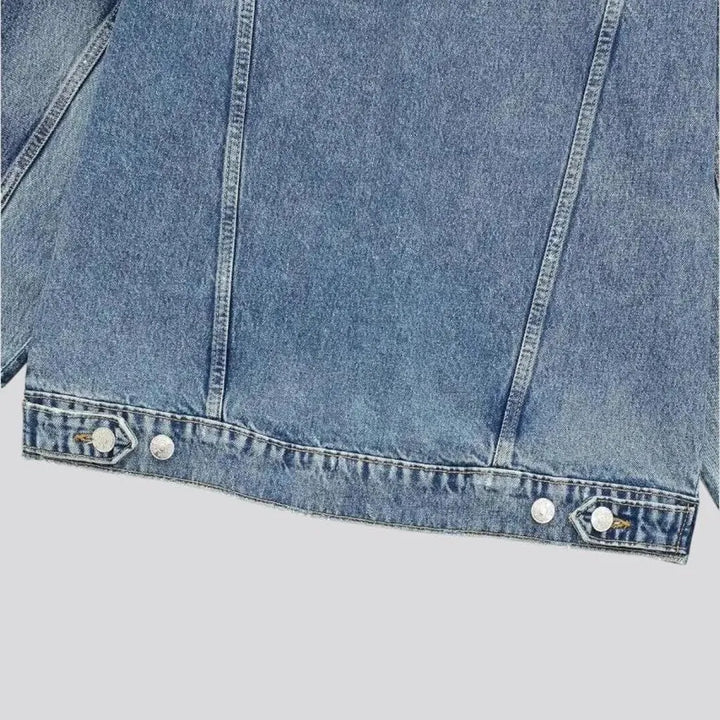 Casual creased fit women's denim jacket