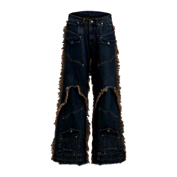 Boho Mid Rise Baggy Men's Jeans - Dark Blue