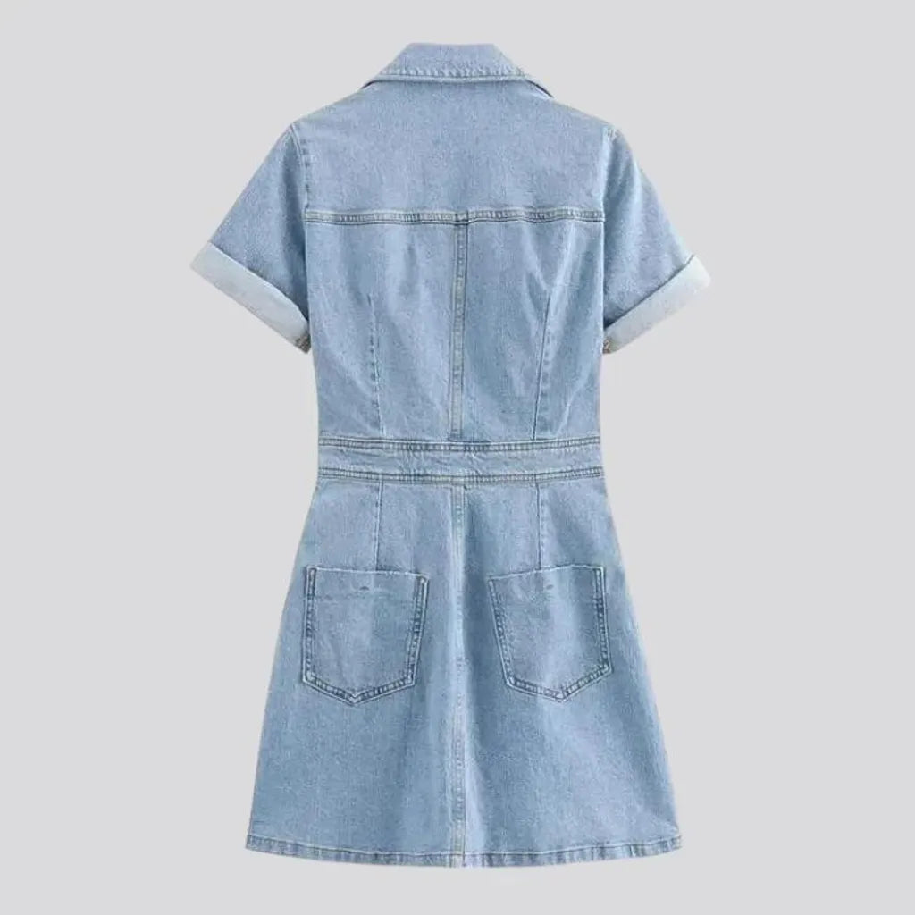 Casual mini denim dress