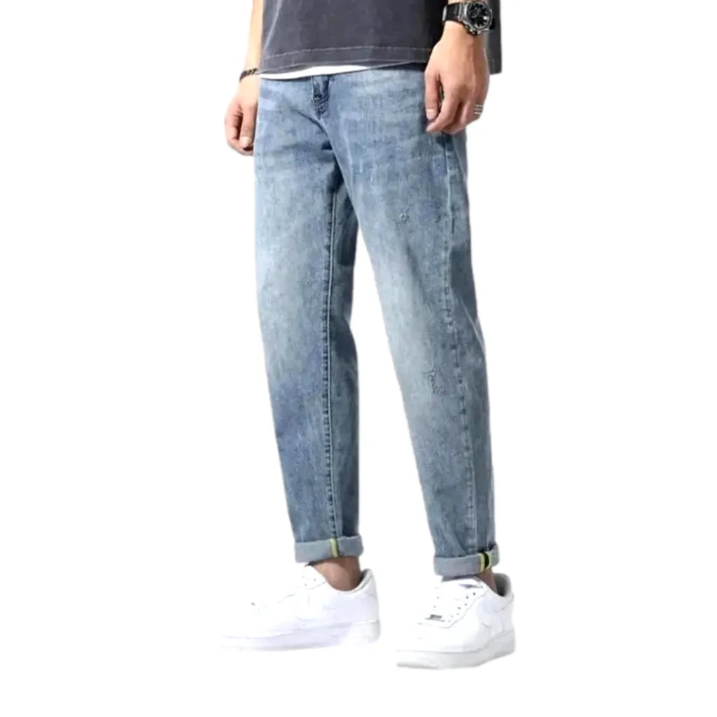 Vintage Loose Fit Casual Men's Jeans - Light Blue