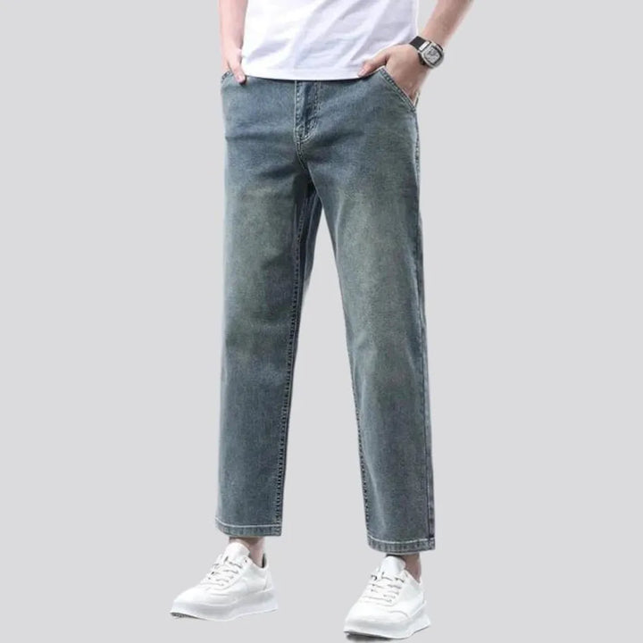 Sanded straight jeans
 for men