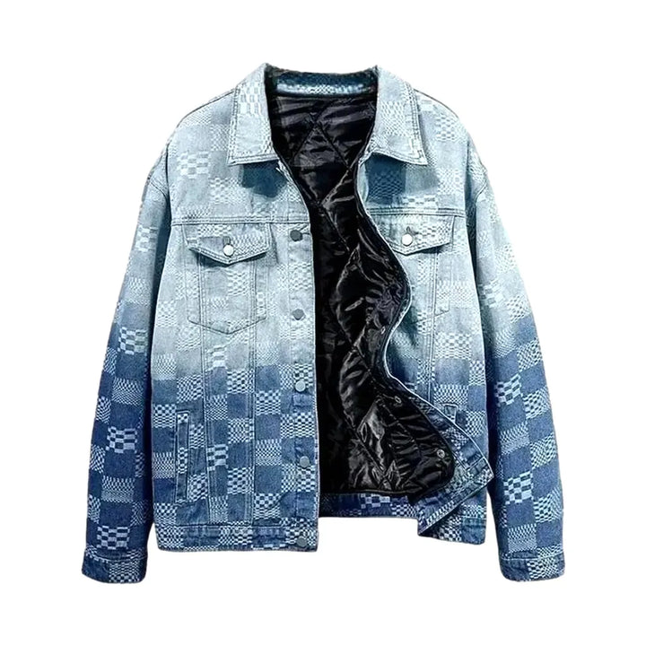 Boho Chic Denim Jacket for Men - Blue