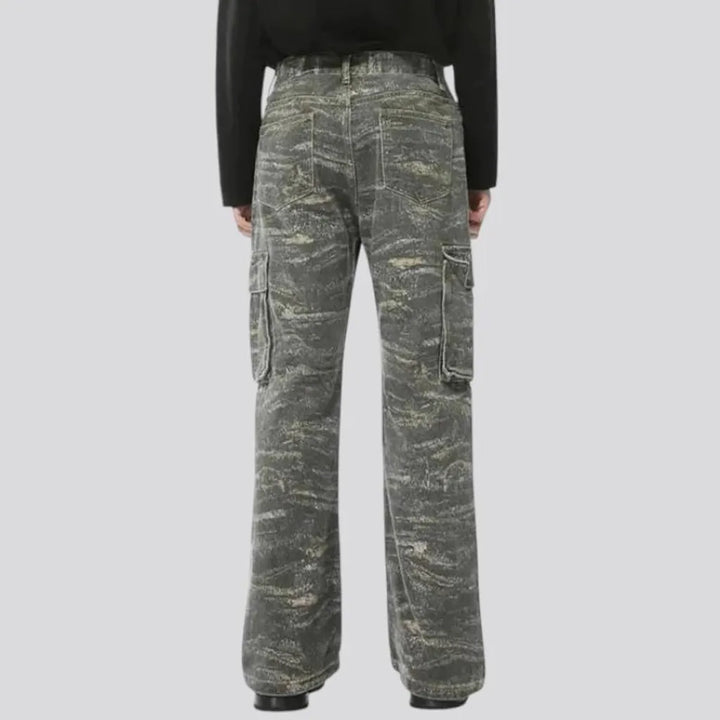 Mid rise stylish denim pants for men