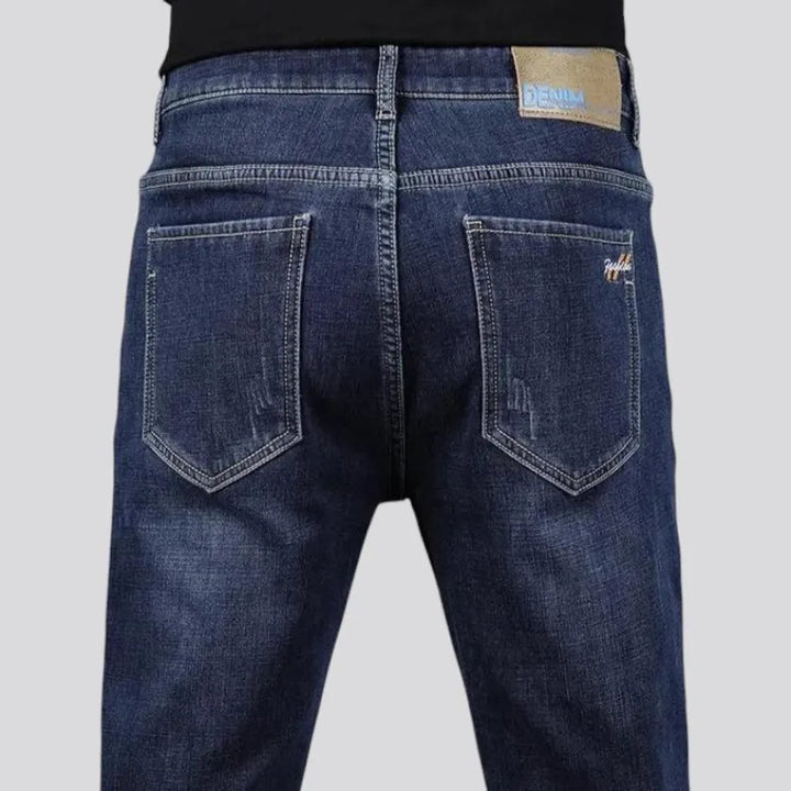 Dark faded casual style men's jeans