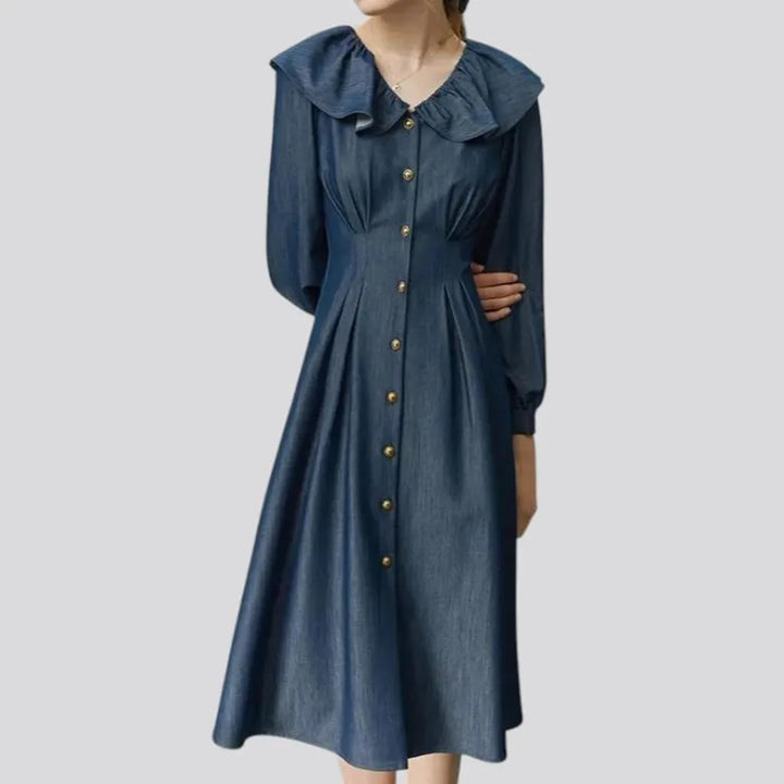 Classic flared denim jeans dress