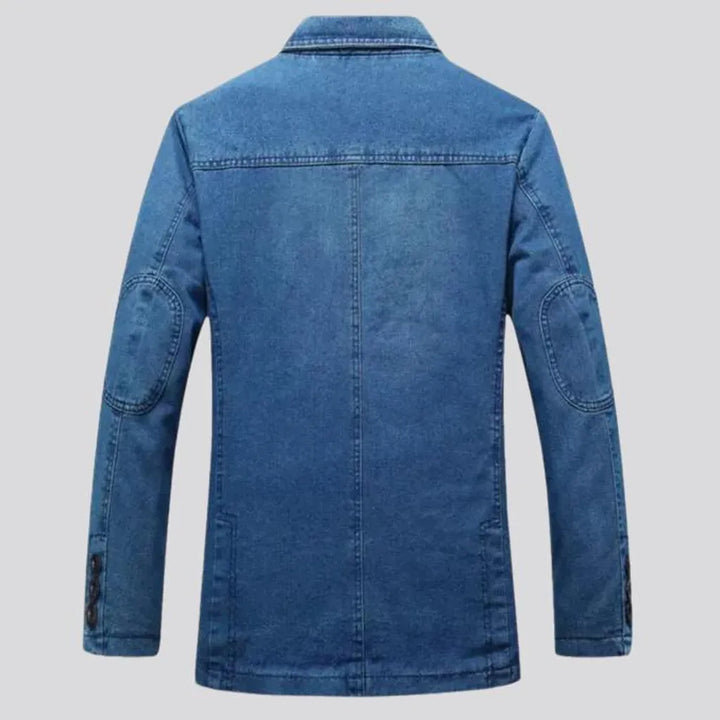 Casual slim-fit men's denim blazer