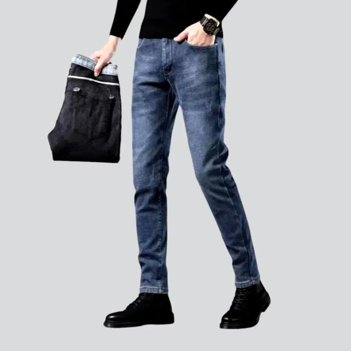 Slim fit lined casual men's jeans