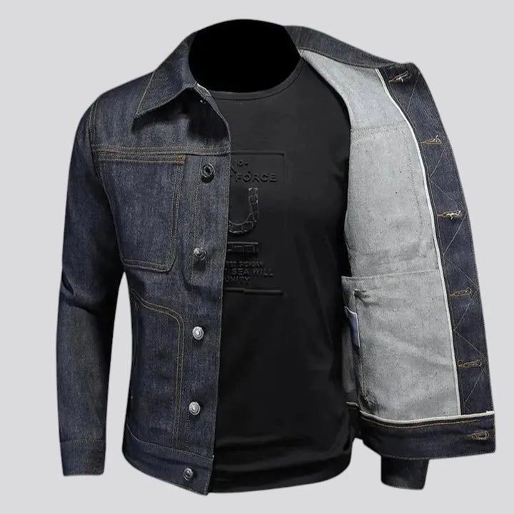 Slim-fit biker jeans jacket for men