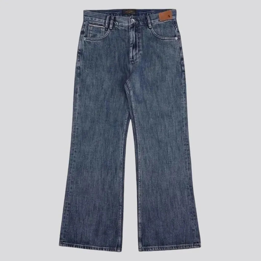 Fashionable loose selvedge men's jeans