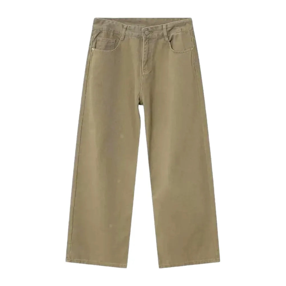 Boho Mid Rise Jeans for Men - Khaki