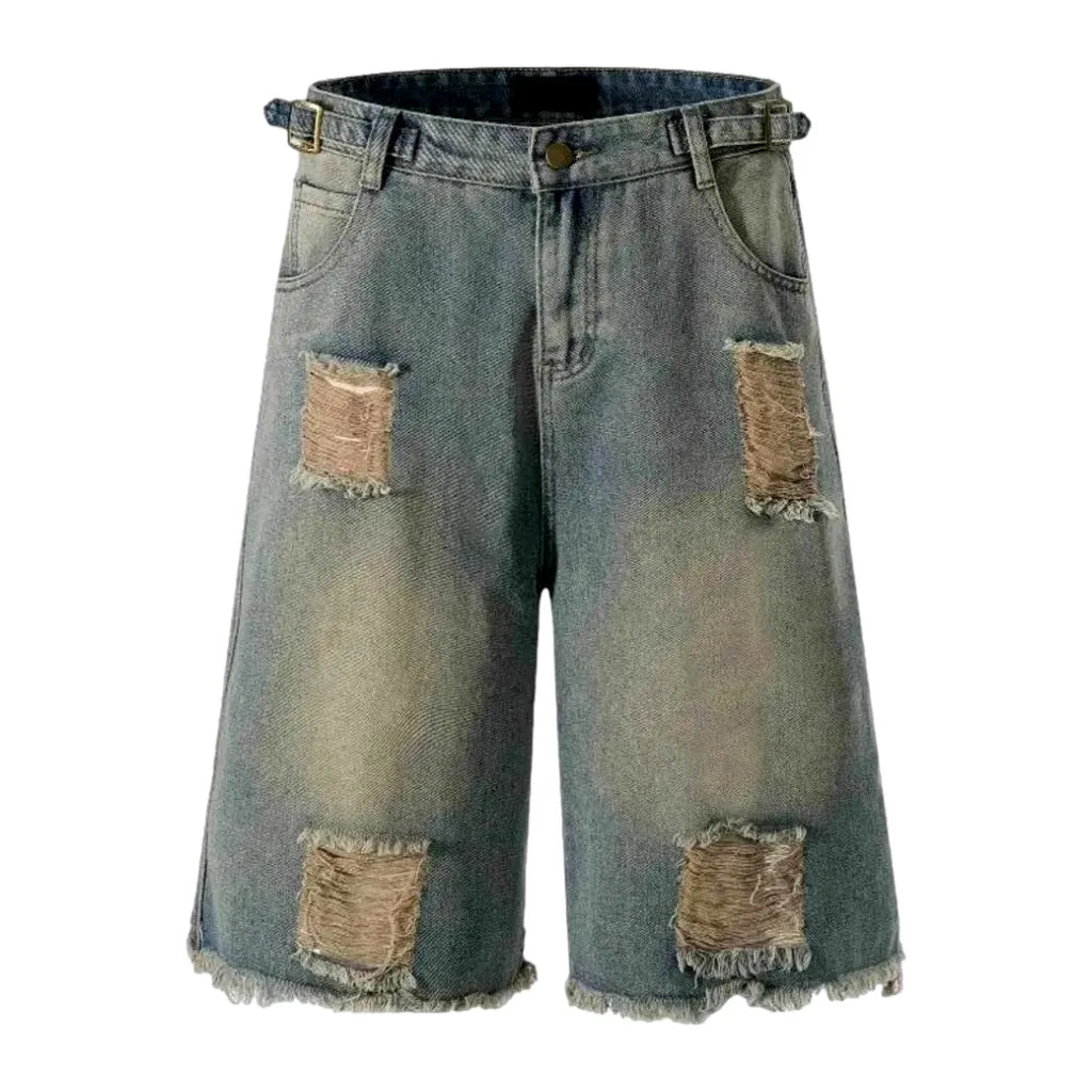 Boho Men's Denim Shorts - Blue