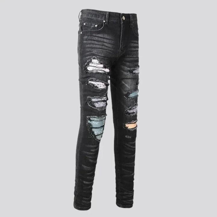 Grunge black jeans
 for men