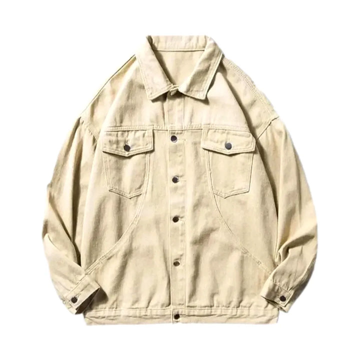 Trendy Men's Denim Jacket - Sand